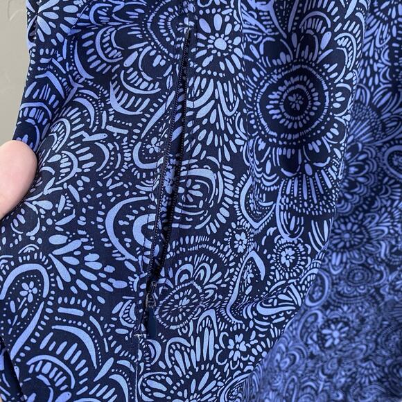 Athleta Dress Nearly Knottical Navy Blue Paisley Sleevless Athletic Sport Size 6 - Picture 6 of 11